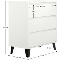 Комод Tempo Kondela Bogan New 3S70 (White) Thumb