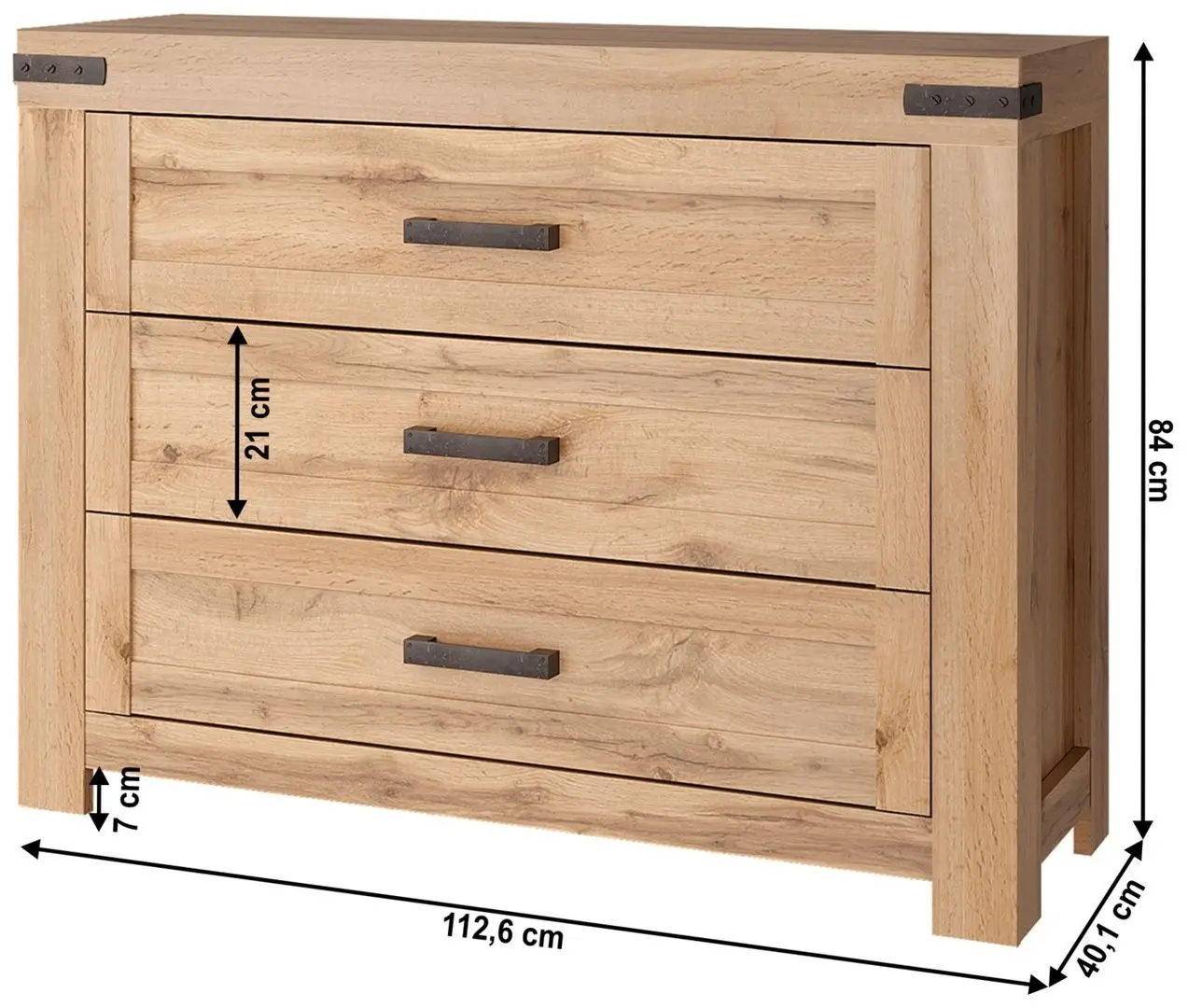 Комод Tempo Kondela Moratiz 3S (Wotan Oak) - 2