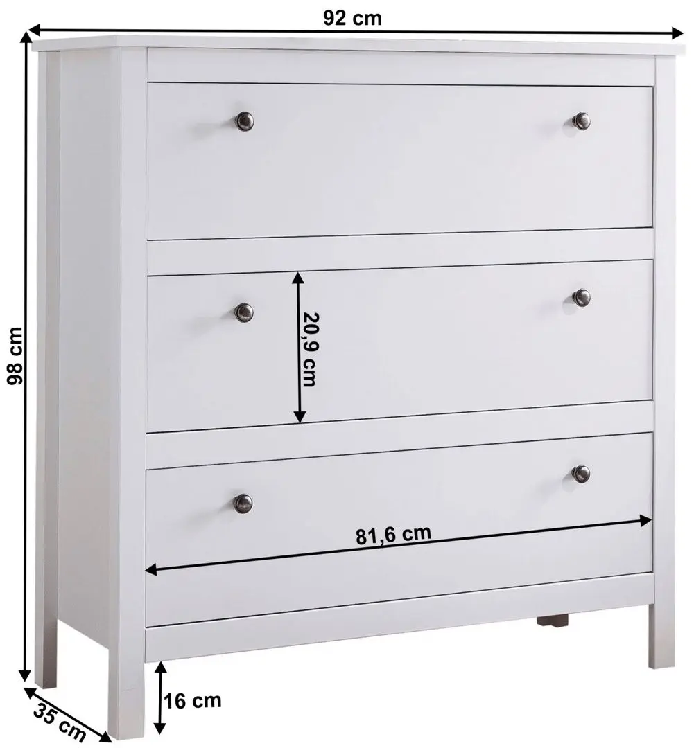 Comoda Tempo Kondela Olje 3S (White)