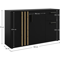 Comoda Tempo Kondela Tolis Typ 2 3D1S (Black/Artisan Oak) Thumb