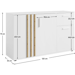 Комод Tempo Kondela Tolis Typ 2 3D1S (White/Artisan Oak) Thumb