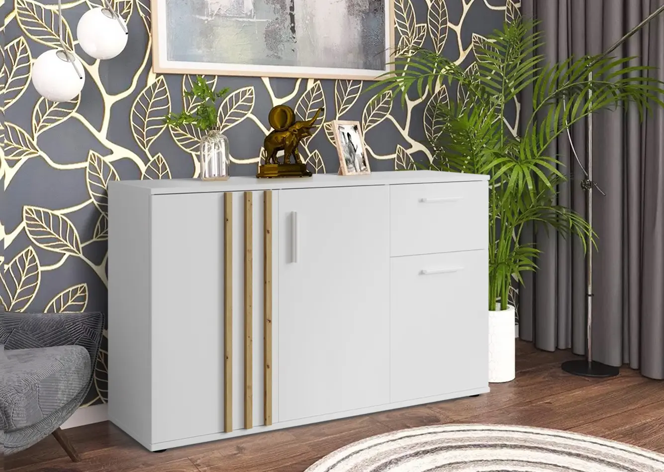 Комод Tempo Kondela Tolis Typ 2 3D1S (White/Artisan Oak)