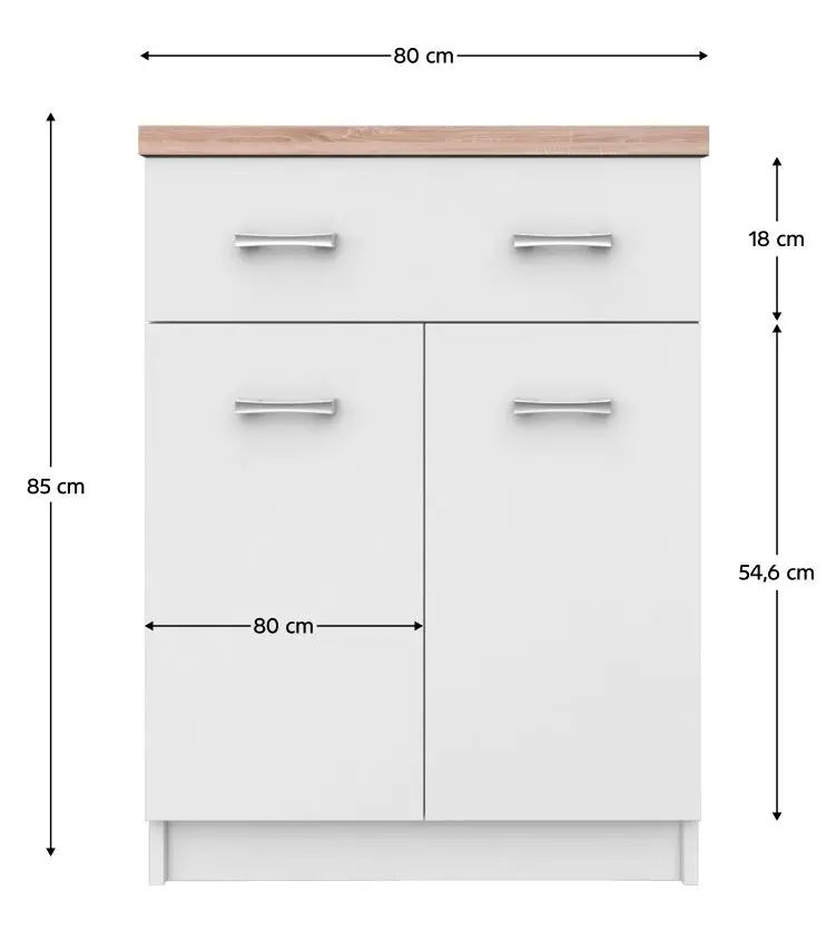 Tumba Tempo Kondela Topty Typ 41 2D1S (White/Sonoma Oak)