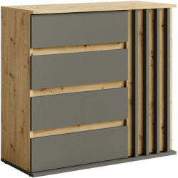 Тумба Tempo Kondela Deris 1D4s (Graphite/Artisan Oak) Thumb