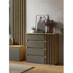 Тумба Tempo Kondela Deris 1D4s (Graphite/Artisan Oak)