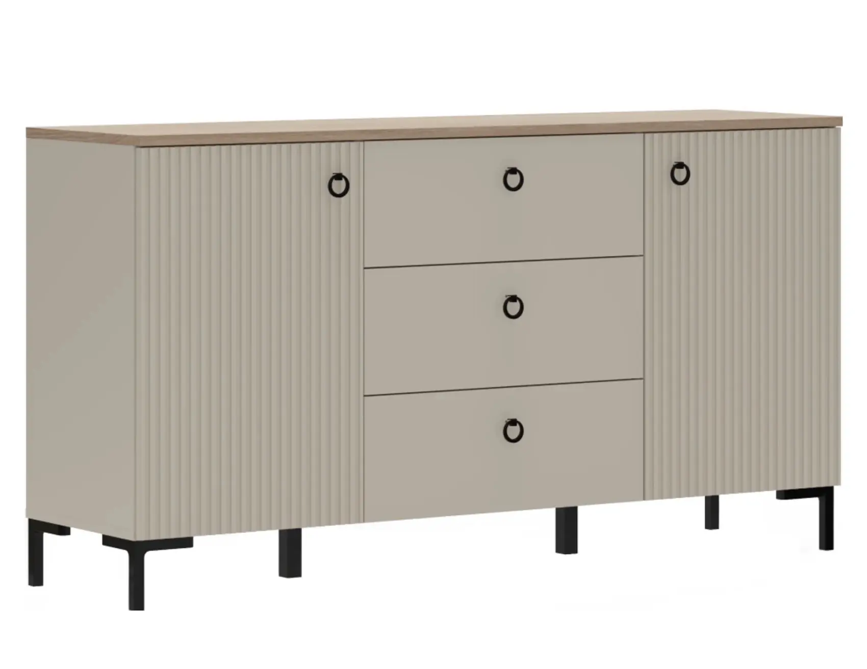 Tumba Tempo Kondela Domca 2D3S (Taupe Grey-Brown/Silverjack Oak) - 3