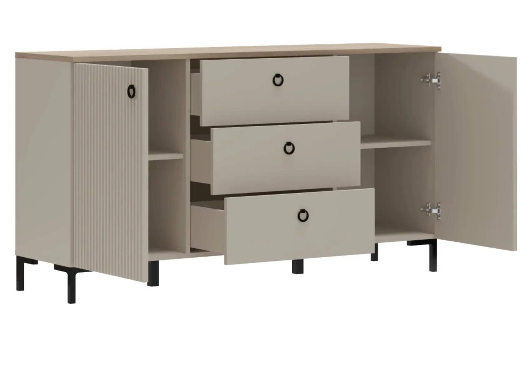Tumba Tempo Kondela Domca 2D3S (Taupe Grey-Brown/Silverjack Oak) - 4