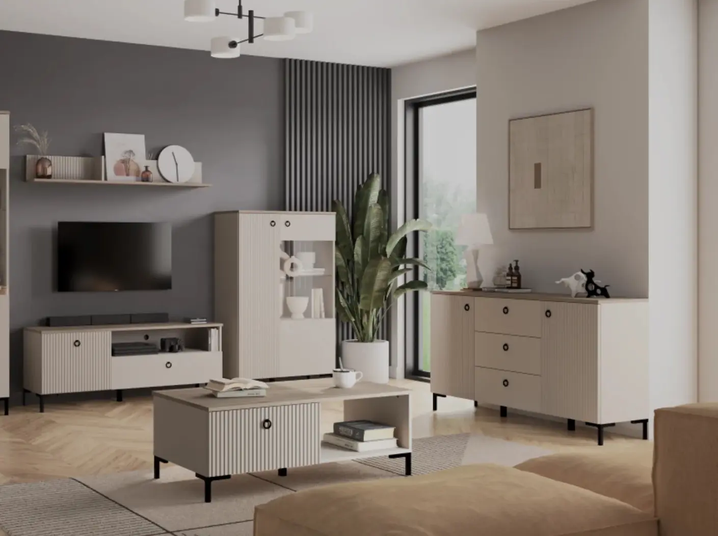 Tumba Tempo Kondela Domca 2D3S (Taupe Grey-Brown/Silverjack Oak) - 5