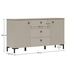 Tumba Tempo Kondela Domca 2D3S (Taupe Grey-Brown/Silverjack Oak) Thumb