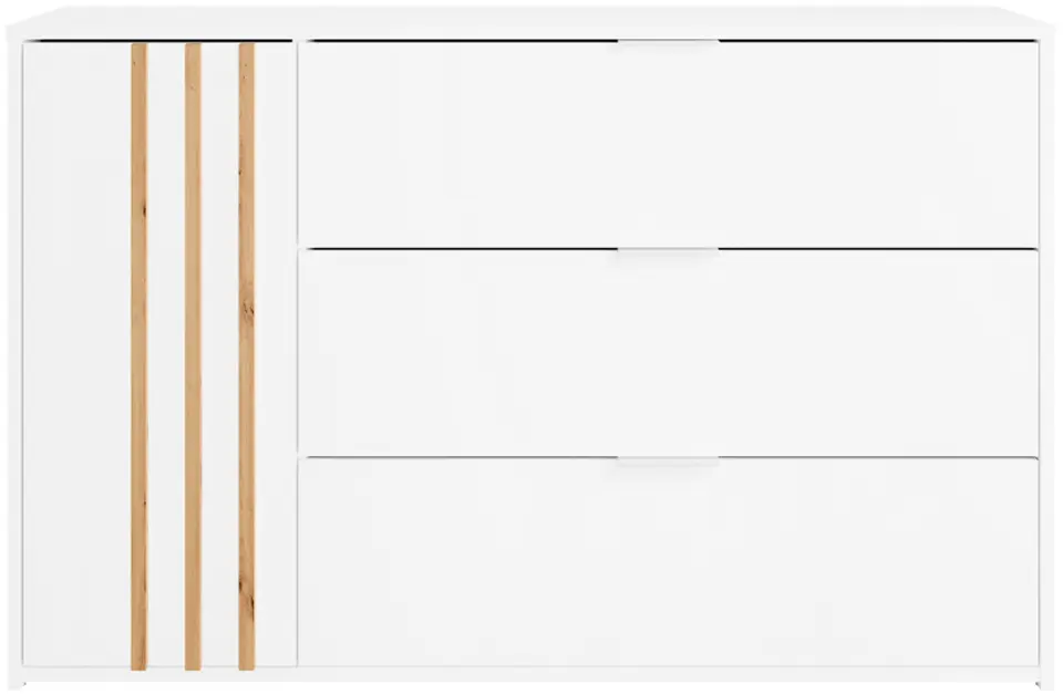 Тумба Tempo Kondela Florens 1D3S (White/Artisan Oak) - 3