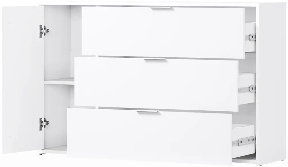 Тумба Tempo Kondela Florens 1D3S (White/Artisan Oak) - 4