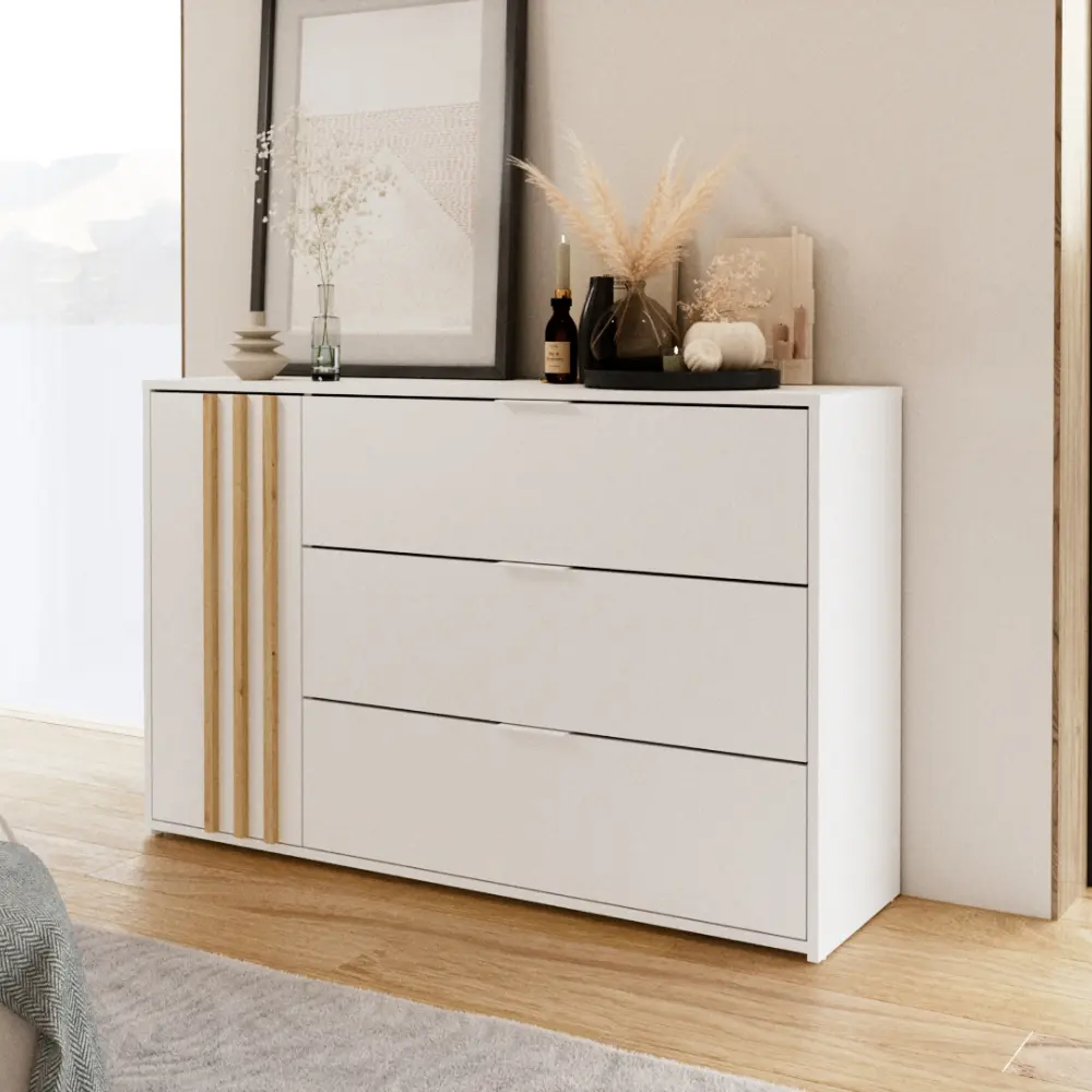 Тумба Tempo Kondela Florens 1D3S (White/Artisan Oak)