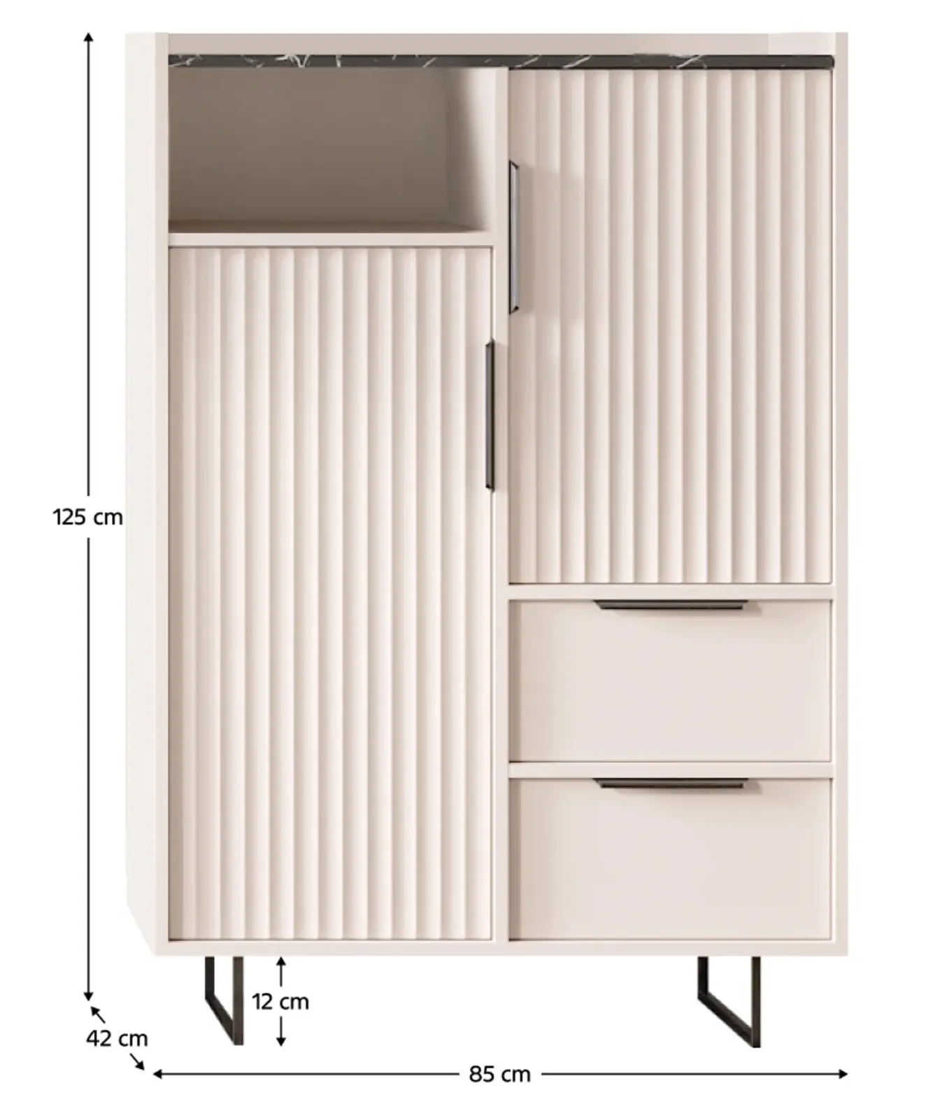 Tumba Tempo Kondela Fresio KOM2D2S (Cashmere/Dark Marble) - 6