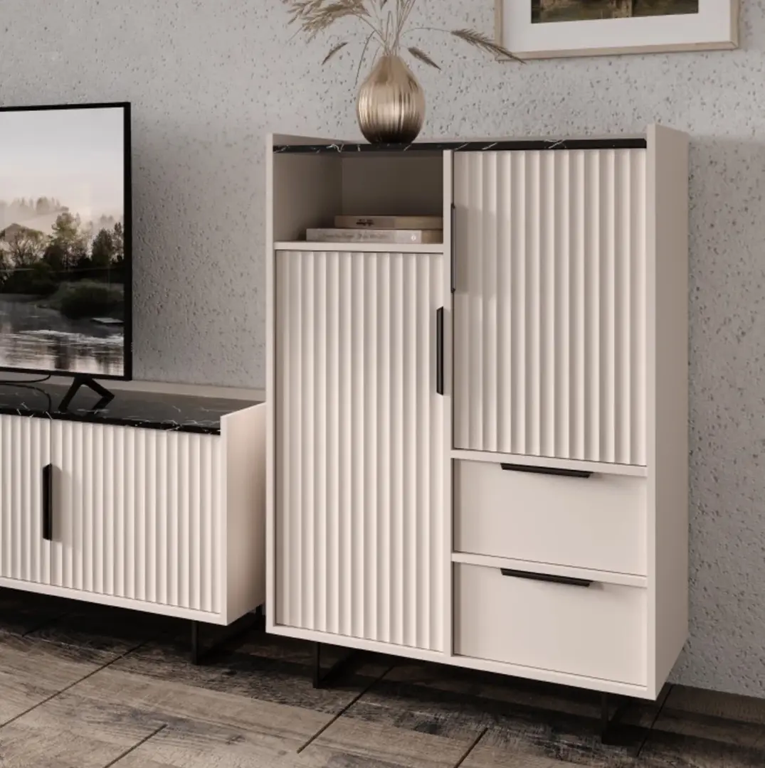 Tumba Tempo Kondela Fresio KOM2D2S (Cashmere/Dark Marble)