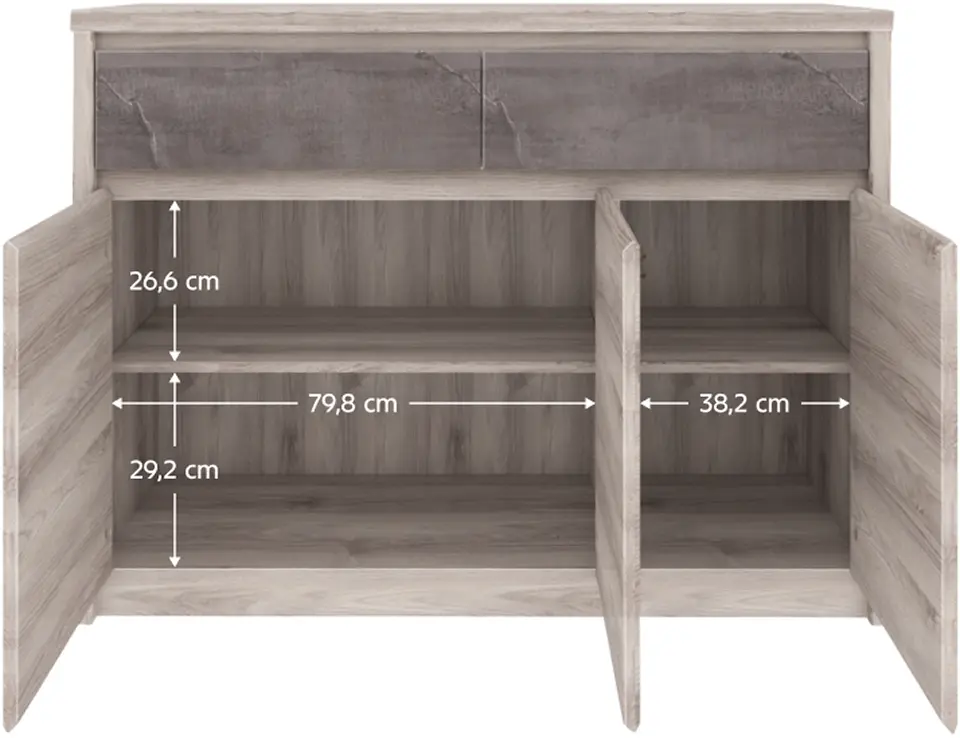 Тумба Tempo Kondela Jesi New 3D2S (Nairobi Chestnut/Onyx)