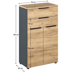 Тумба Tempo Kondela Klaudius Tip 3 (Graphite/Artisan Oak) Thumb