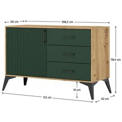 Tumba Tempo Kondela Lugon 1D3S LU3 (Dark Green/Artisan Oak) Thumb