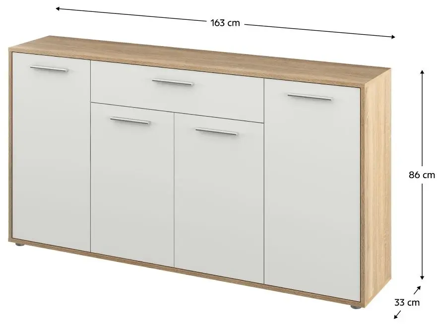 Тумба Tempo Kondela Lunia (White/Sonoma Oak)