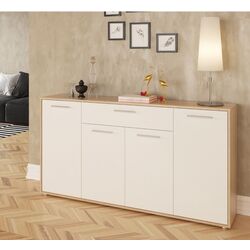 Tumba Tempo Kondela Lunia (White/Sonoma Oak)