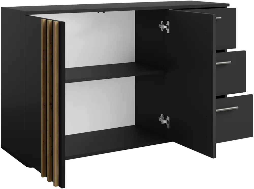 Тумба Tempo Kondela Tolis Typ 3 2D3S (Black/Artisan Oak) - 3