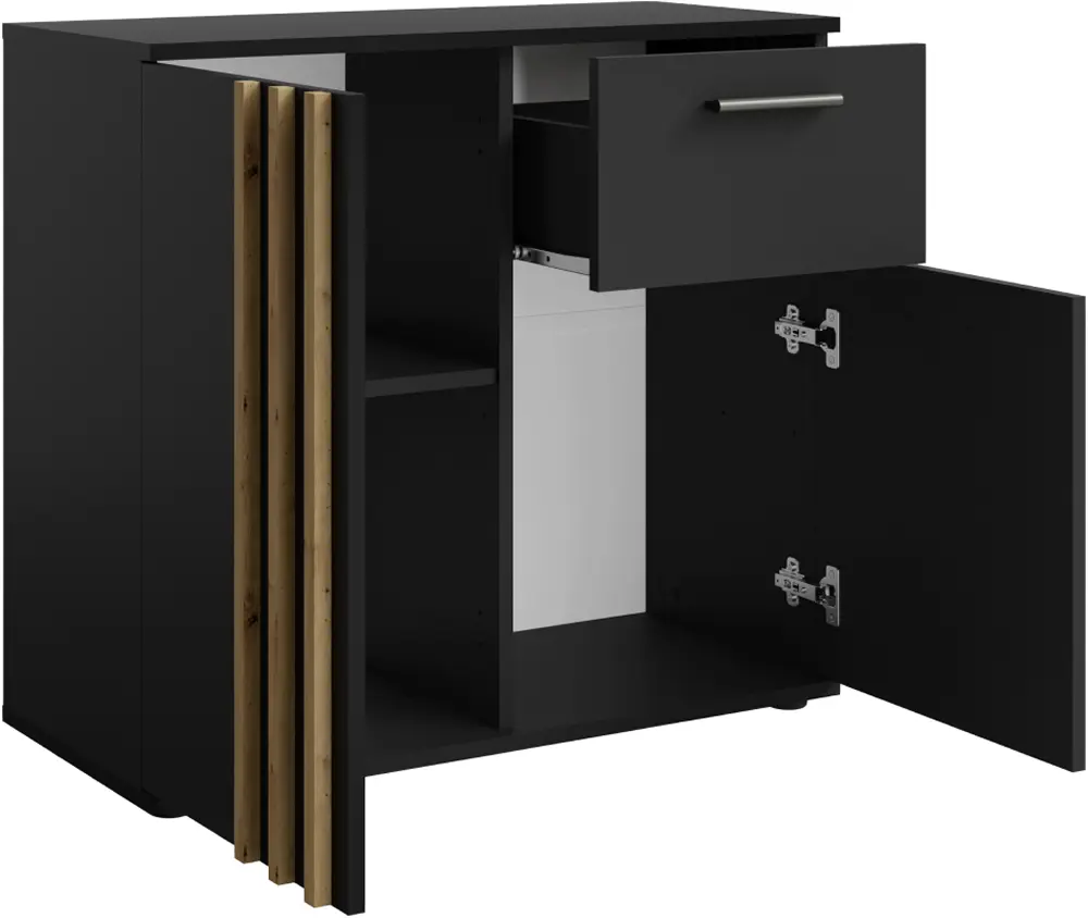 Тумба Tempo Kondela Tolis Typ 4 2D1S (Black/Artisan Oak)