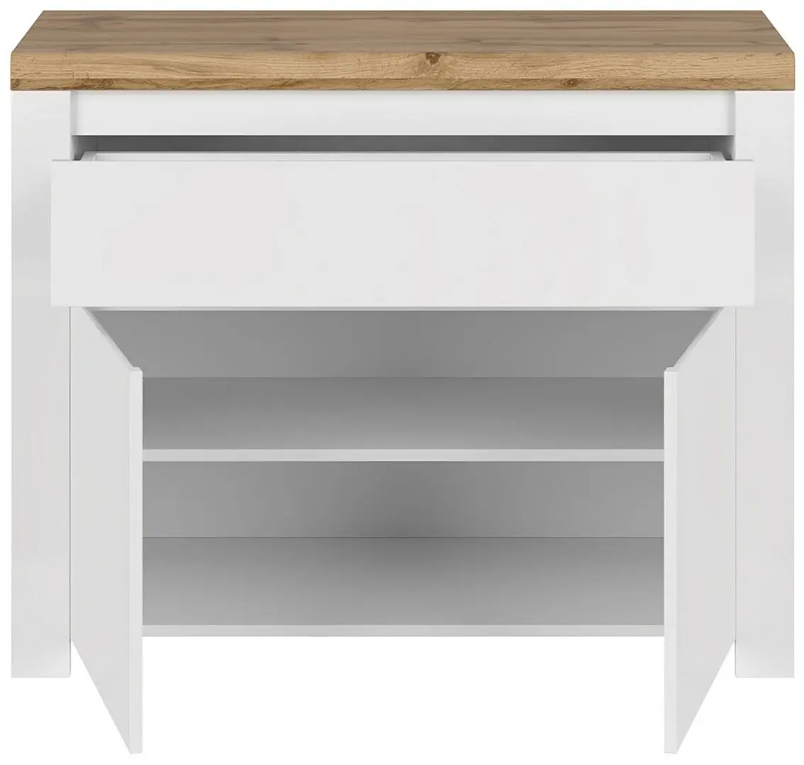 Тумба Tempo Kondela Vilgo 2D1S (Wotan Oak/White Gloss)