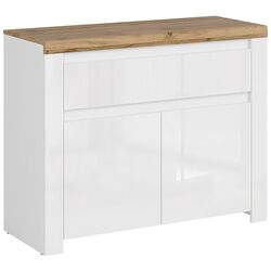 Тумба Tempo Kondela Vilgo 2D1S (Wotan Oak/White Gloss) Thumb