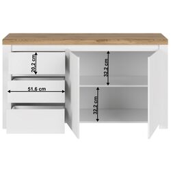 Tumba Tempo Kondela Vilgo 2D3S (Wotan Oak/White Gloss) Thumb