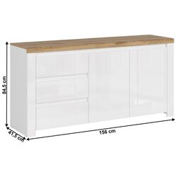 Tumba Tempo Kondela Vilgo 2D3S (Wotan Oak/White Gloss) Thumb