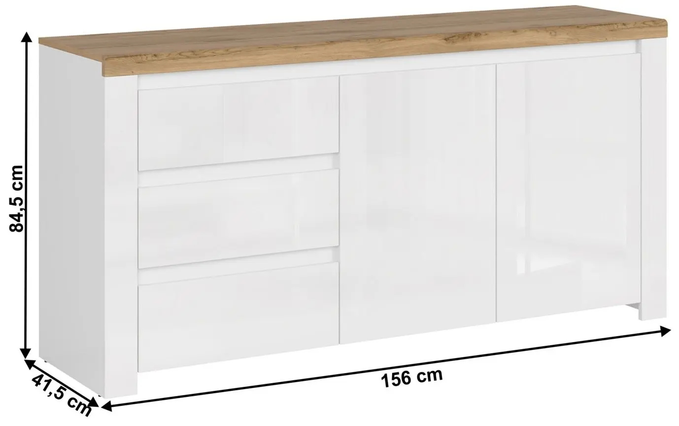 Tumba Tempo Kondela Vilgo 2D3S (Wotan Oak/White Gloss)