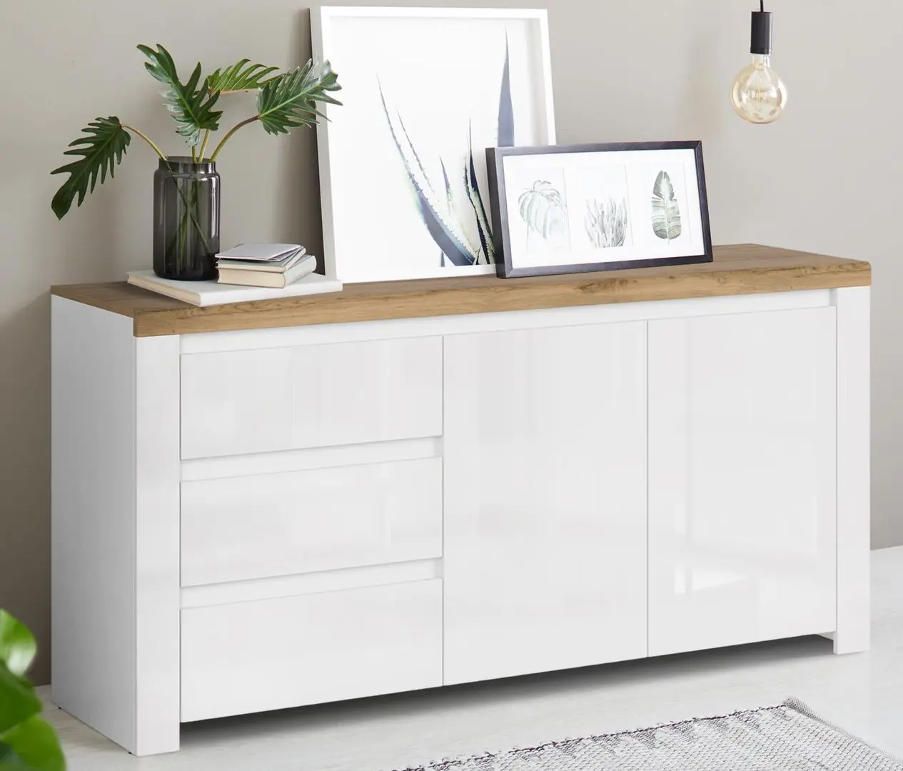 Tumba Tempo Kondela Vilgo 2D3S (Wotan Oak/White Gloss)