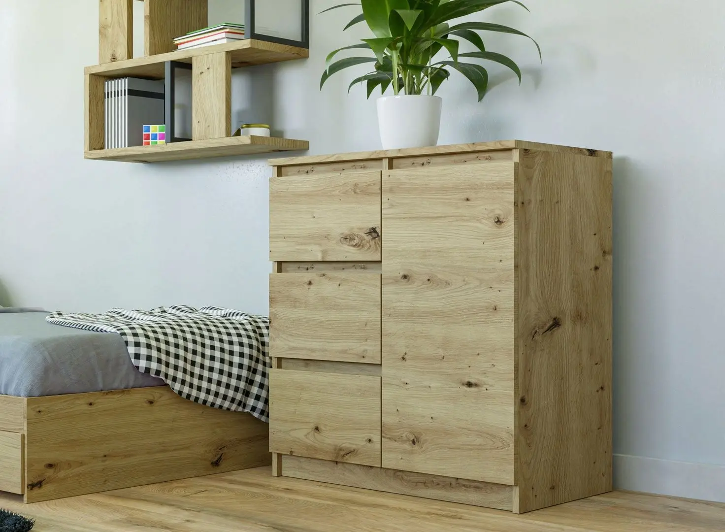 Tumba TopEshop 1D3S (Artisan Oak)