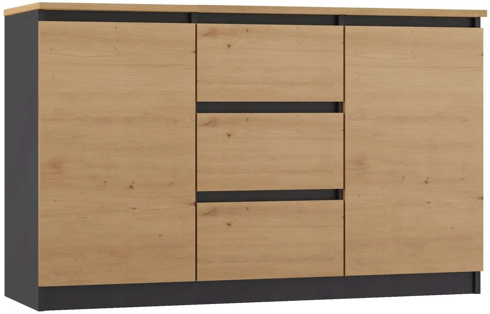 Tumba TopEshop 2D3S 120x40x75 (Anthracite/Artisan Oak)