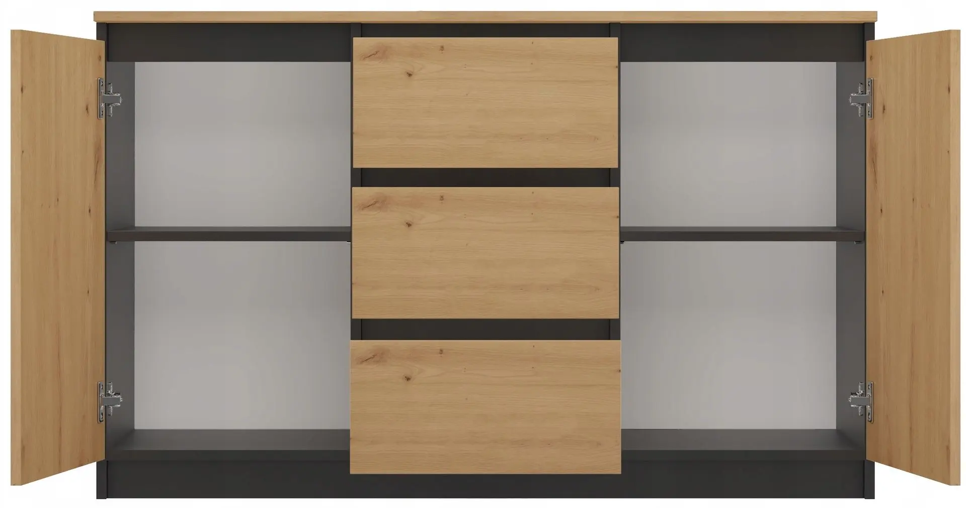 Tumba TopEshop 2D3S 120x40x75 (Anthracite/Artisan Oak)