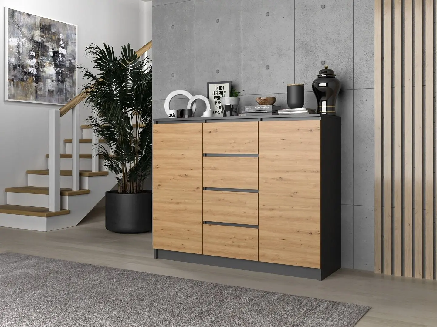 Тумба TopEshop 2D4S 120 (Anthracite/Artisan Oak)