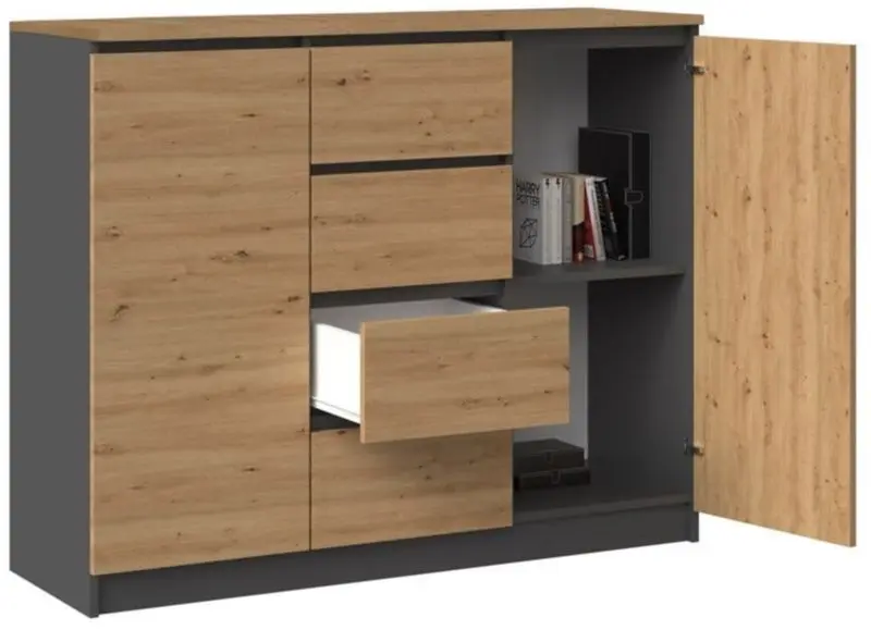 Tumba TopEshop 2D4S 120 BA (Artisan Oak/Anthracite)