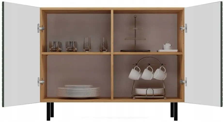 Tumba TopEshop Kama 2D Slim (Artisan Oak/Green)