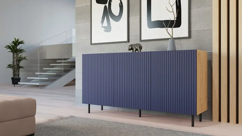 Tumba TopEshop Kama 3D Slim (Artisan Oak/Dark Blue)