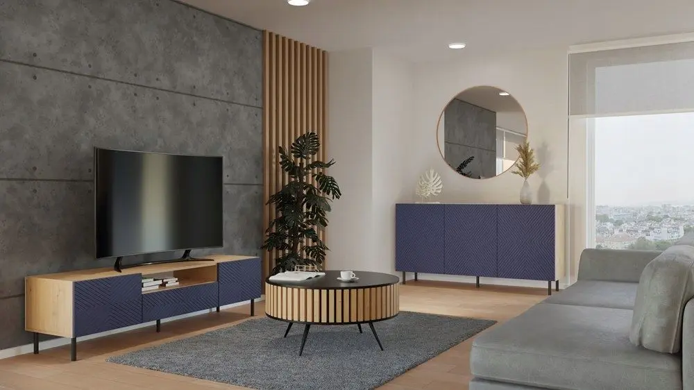 Tumba TopEshop Kama 3K (Artisan Oak/Dark Blue)