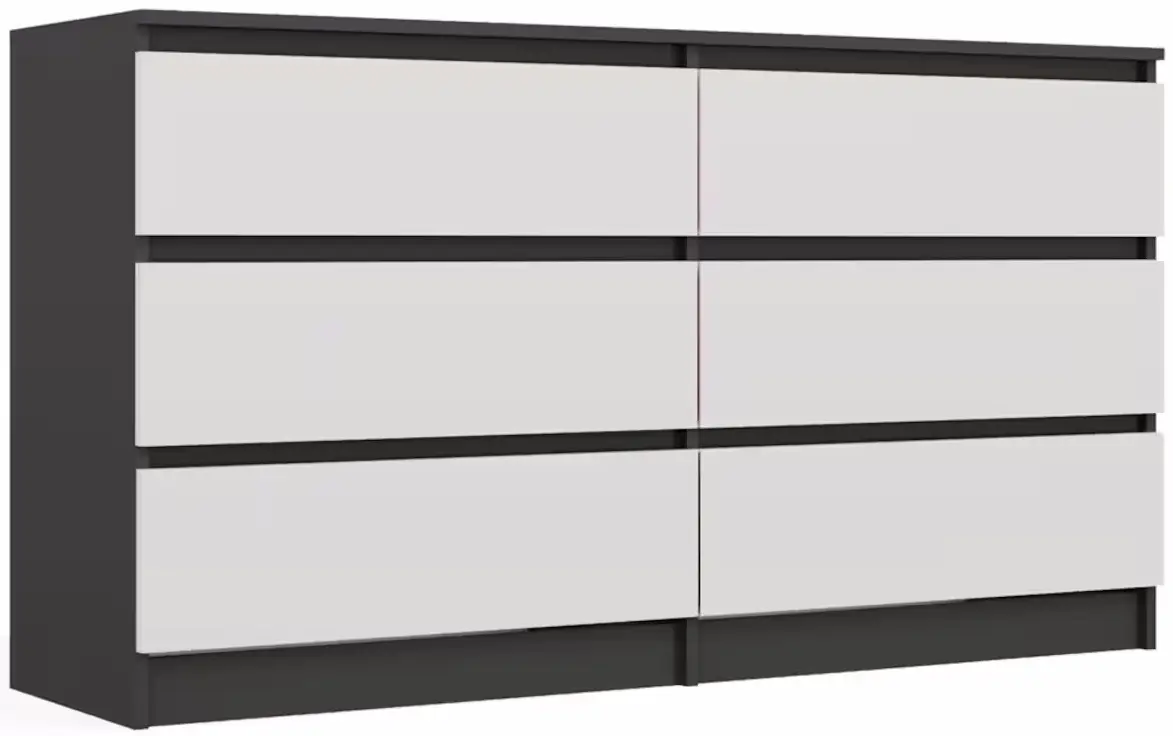Comoda TopEshop M6 140cm (Anthracite/White) - 2
