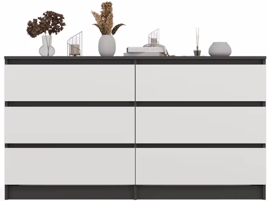 Comoda TopEshop M6 140cm (Anthracite/White) - 3