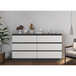 Comoda TopEshop M6 140cm (Anthracite/White)