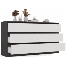 Comoda TopEshop M6 140cm (Anthracite/White) Thumb