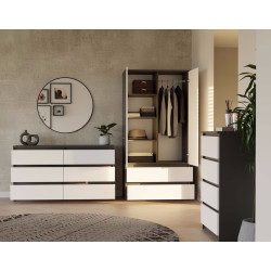 Comoda TopEshop M6 140cm (Anthracite/White) Thumb