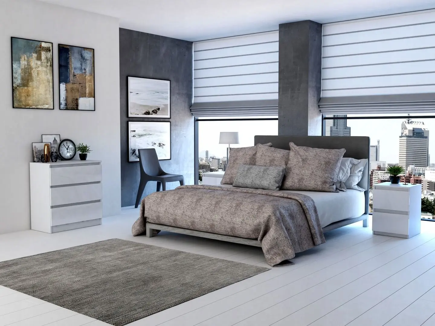 Comoda TopEshop Malwa M3 (White Gloss)