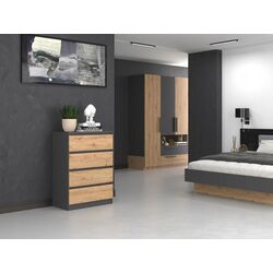 Comoda TopEshop Malwa M4 (Anthracite/Artisan Oak) Thumb