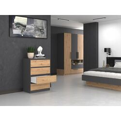 Comoda TopEshop Malwa M4 (Anthracite/Artisan Oak) Thumb