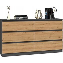 Comoda TopEshop Malwa M6 140 (Anthracite/Artisan Oak) Thumb