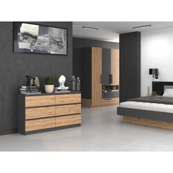 Comoda TopEshop Malwa M6 140 (Anthracite/Artisan Oak) Thumb