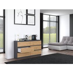 Comoda TopEshop Malwa M6 140 (Anthracite/Artisan Oak) Thumb